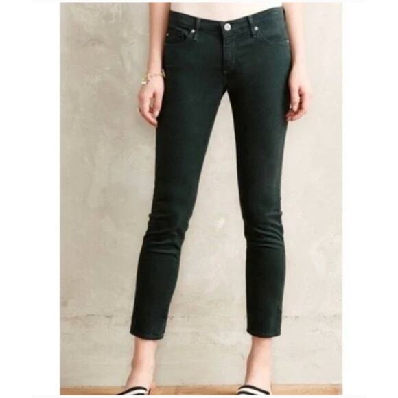 AG Adriano Goldschmied Green Jeans 26R Green Stevie Ankle Slim Straight Denim - Picture 1 of 12